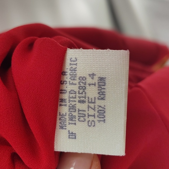 Harold's Floral Red Maxi Dress Size 14 Sleeveless Tulip Print Blue Peach Summer - Picture 3 of 6